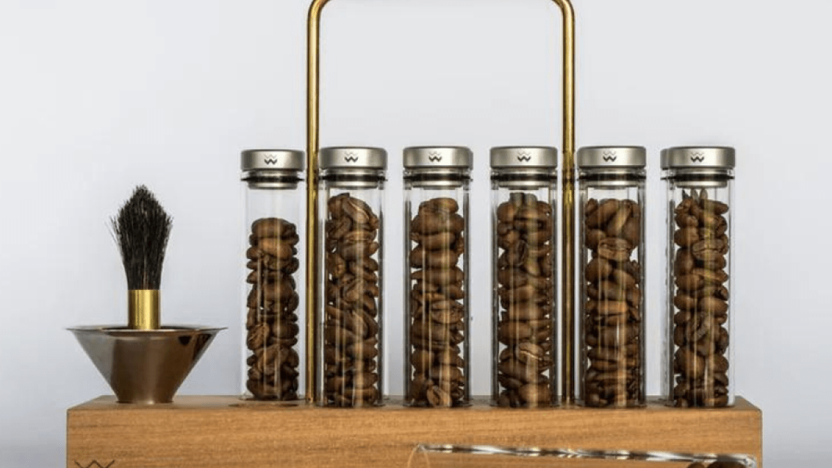 Weber Workshops | BEAN CELLAR™ Glass | Teak & Brass | Coffee